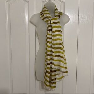 J Crew Silk Striped Scarf Long Rectangle Lightweight Easter